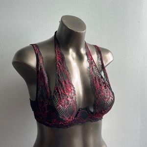 Red Halter Lace La Senza Bra XL